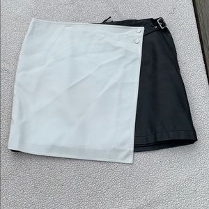 Black and white mini skirt
